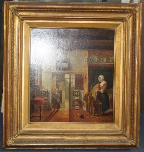 After Pieter de Hooch (1629-1684) The Bedroom, 19 x 17in.